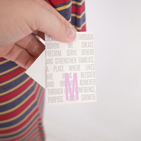 NEW LuLaRoe Julia Gray Red Striped Bodycon Dress Medium Short Sleeve Scoop Neck - Picture 4 of 9